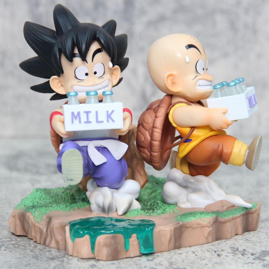 15cm Anime Dragon Ball Z Figures Milk Childhood Son Goku Krillin Gk Action Figure Pvc Statue Collections Model Doll Toys Kids