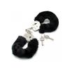 Metal Handcuffs with Black Hair