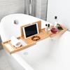 Bathtub Rack Bridge Storage Soap Stretchable Expandable Bath Shelf Bathtub Tray for Drinks Bathroom Cup Tealight Organizer