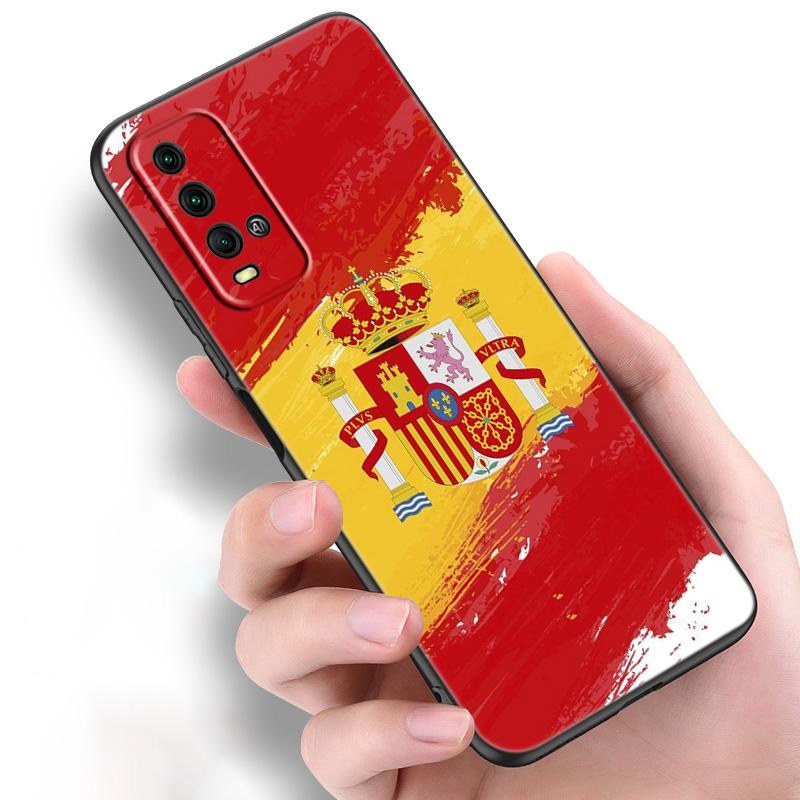 Силиконовый чехол для телефона с гербом Испании и флагом для Xiaomi Redmi Note 11 10 9 8 Pro 11T 10T 10S 9S 8T 9 9A 9C 9T, черный чехол