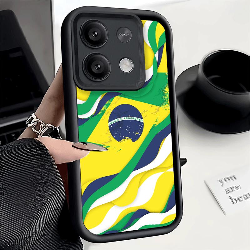 Чехол для телефона Xiaomi Redmi Note 15 14 13 Pro Plus Бразилия Бразильский флаг Оболочка 12S 11 11S 11T 5G 14S Мягкий силикон Funda