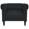 Chesterfield Armchair Black Fabric