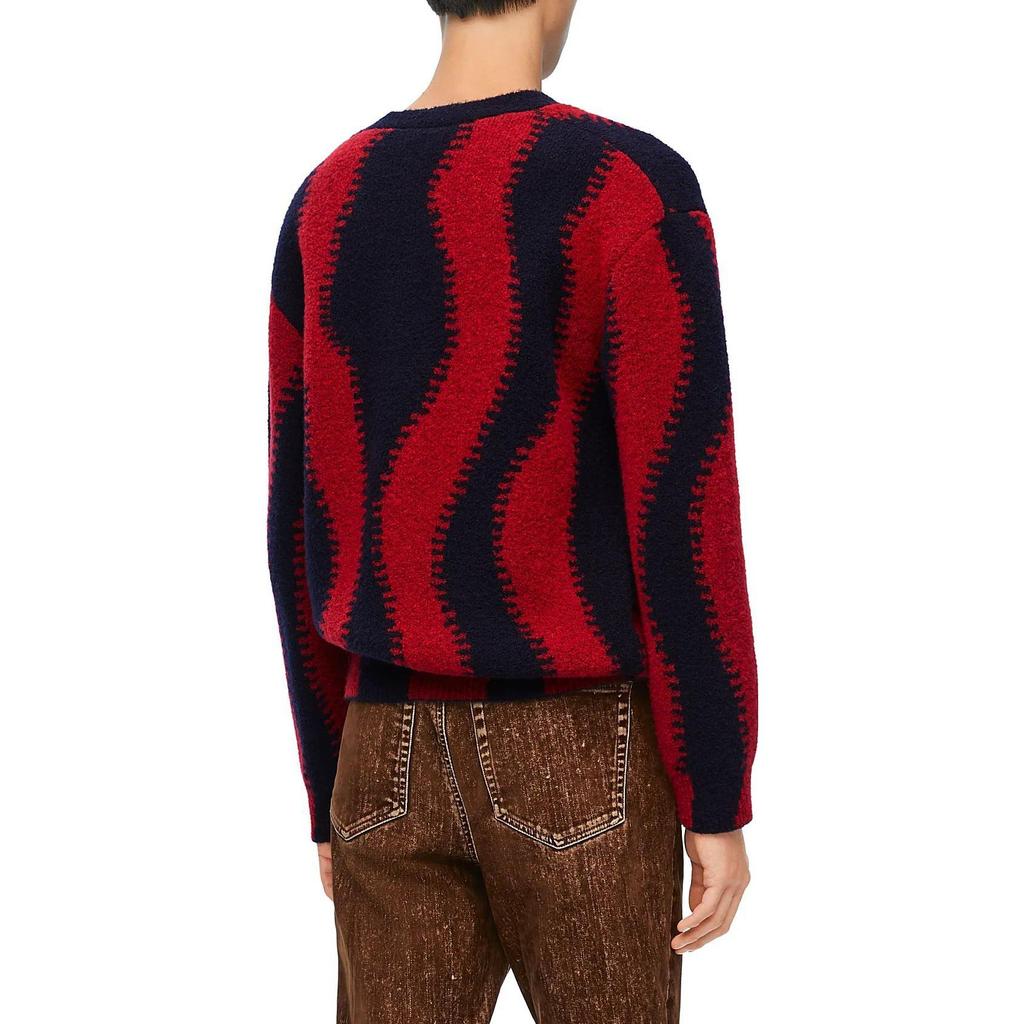 LOEWE Knitwear Men's Red Blue V-neck Moderate Cardigan H526Y16K69-5114