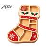 Decorative Plastic Treat Organizer Christmas Snack Serving Tray, Divided Holiday Appetizer Platter, Cute Snowman/Tree/Penguin/Cow Shaped Table