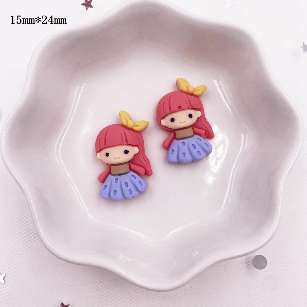 20 шт., красочные смоляные мини-принцессы для девочек, аниме, кабошон с плоской спинкой, скрапбукинг, аксессуары для рукоделия, декор, фигурка