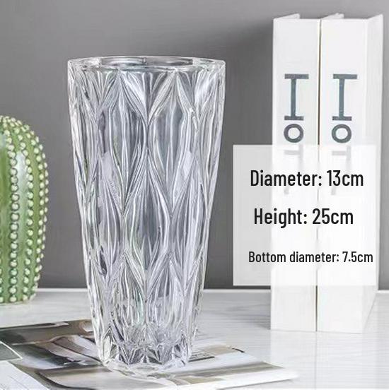 Элегантная прозрачная стеклянная хрустальная ваза для композиций из свежих цветов