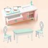 Набор мебели для столовой для кукольного домика в масштабе 1/12, стол + стул, мини-кухонная мебель для ресторана, орнамент для реквизита, игрушечный деревянный набор для кукольного домика