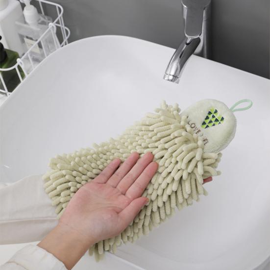 Quick Dry Hand Towel Breathable Chenille Soft Touch Hanging Embroidery Hand Rag Kitchen Accessories