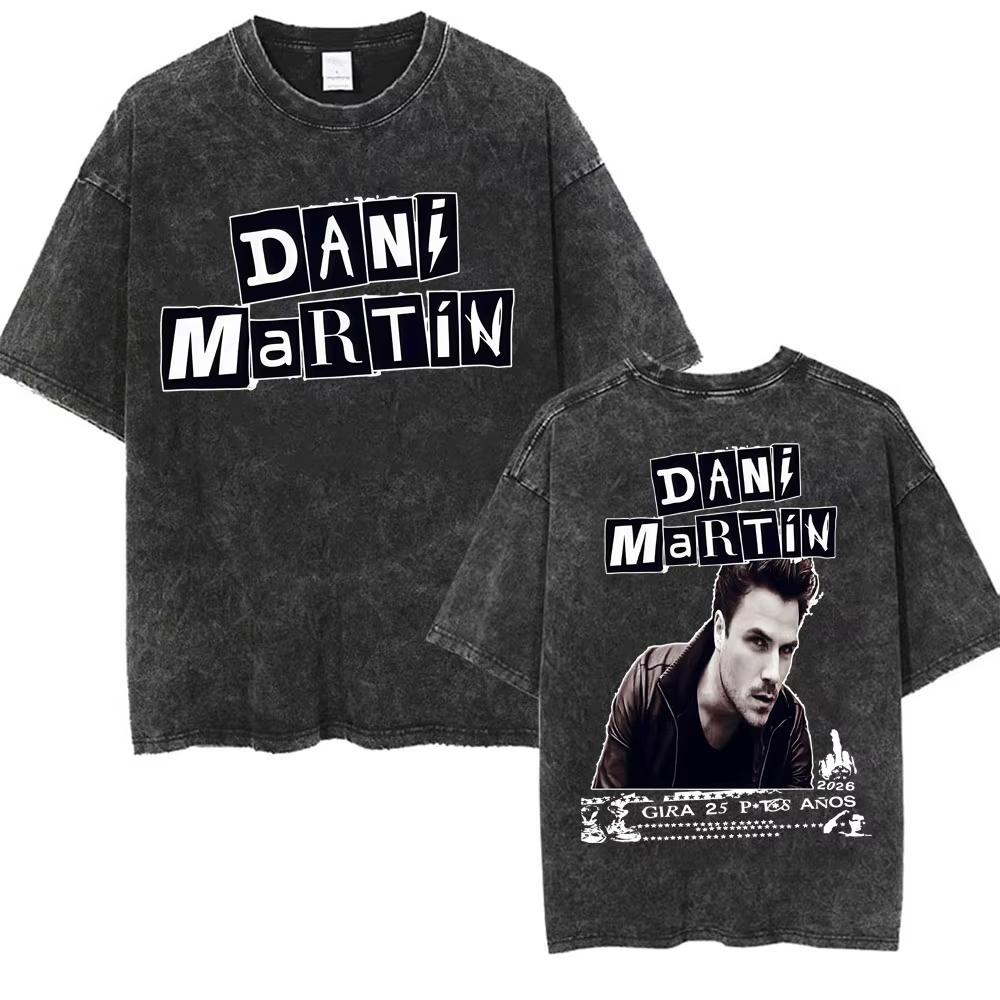2026 new Washed Cotton Tshirt with Slogan Print Casual Streetwear Top for Fans