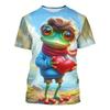 Harajuku Style Frog Pattern 3D Printed Men's T-shirt Summer Casual Short Sleeve T-shirt Daily Streetwear Men's