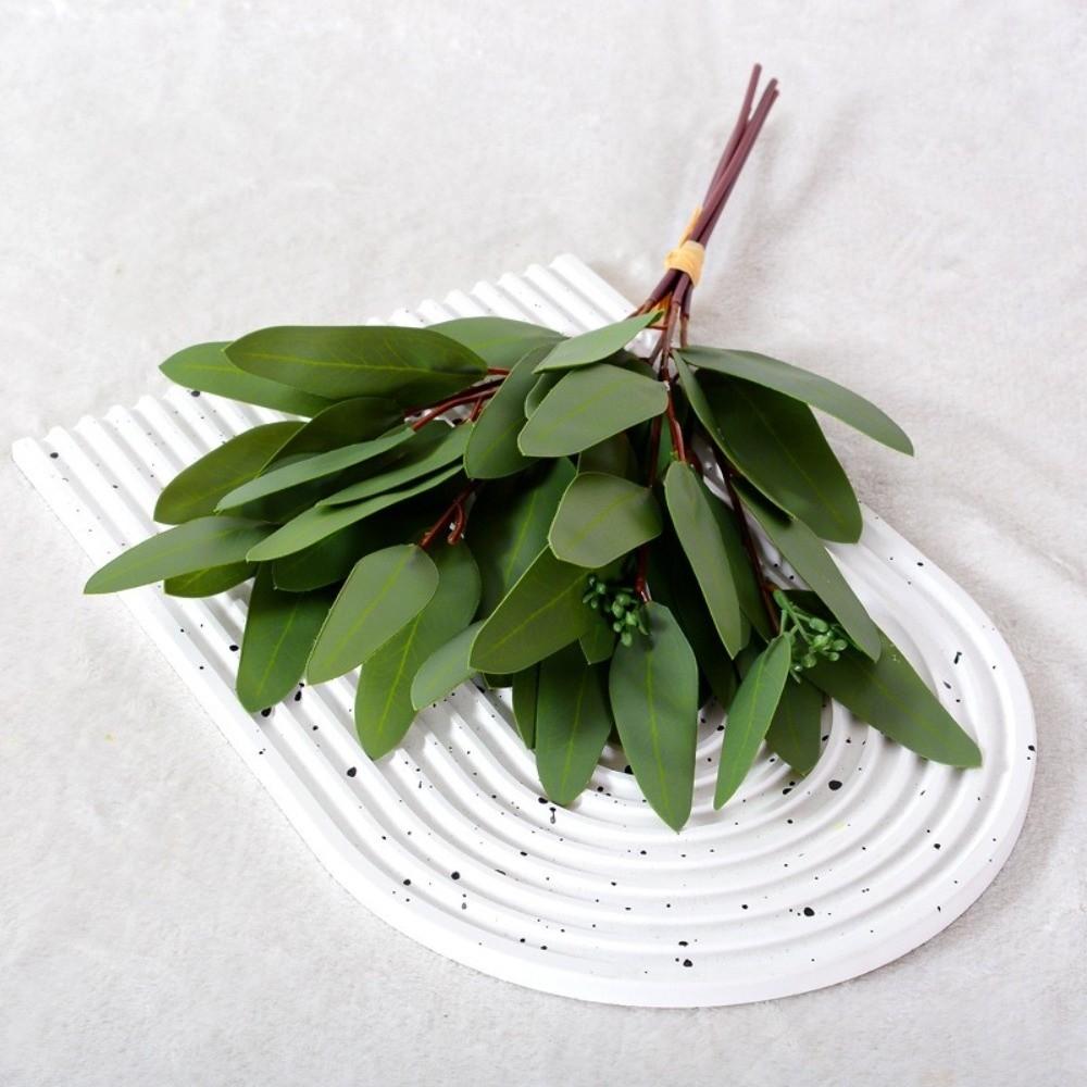 Green Leaves Silk Willow Leaves 3D Printing Fake Plants Artificial Eucalyptus Leaf  Garden