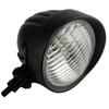 Bike Motorcycle Bates Light Headlight with Visor 4.5 Inch Universal (Black/White Lens)