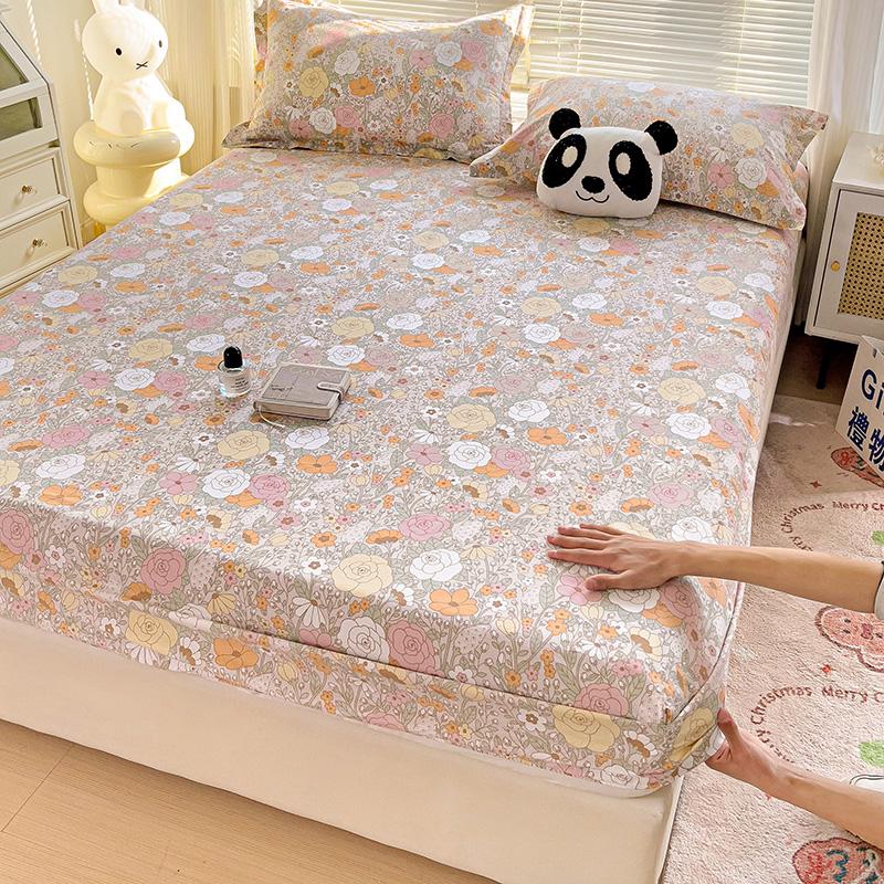 Комплект простыней на резинке из 3 предметов с красочными цветами и листьями, ботанический узор, 100% хлопок, приятный для кожи чехол для матраса, комплект постельного белья размера «queen size»