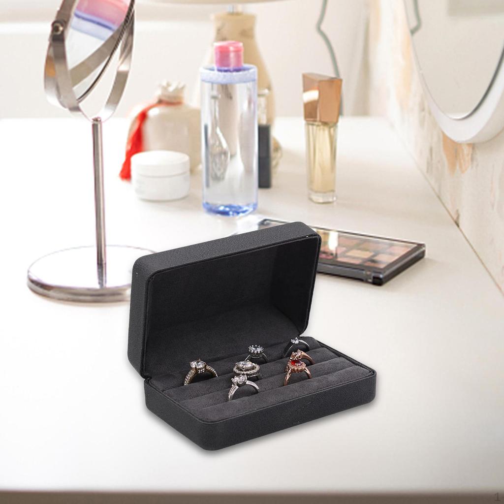 Шкатулка для ювелирных изделий, органайзер для колец, витрина, стильный портативный футляр для хранения