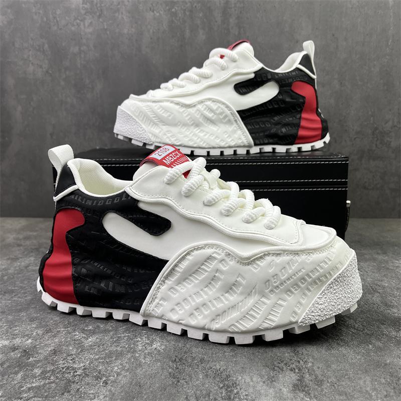 Модные европейские мужские кроссовки на высоком каблуке: Осенне-зимняя мода с толстой подошвой