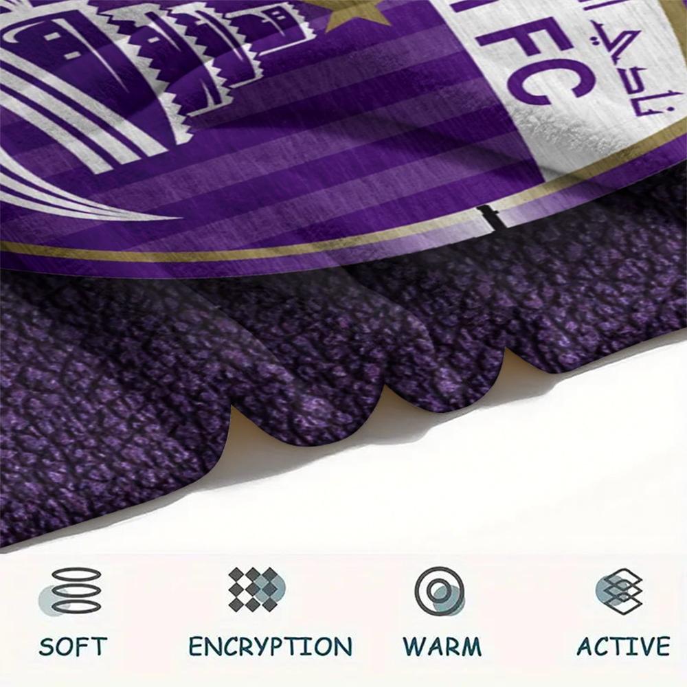 Al Ain FC pattern Flannel Blanket, High quality Comfortable for All Seasons, Home Decor, Warmth and Comfort, Perfect for Gifts.