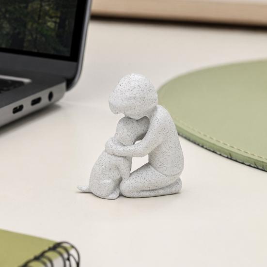 Mini Size Ornament, 3D Printed One-Piece Molding Figurine, Imitation Stone Texture Stable Base Sculpture for Living Room Desk Entrance