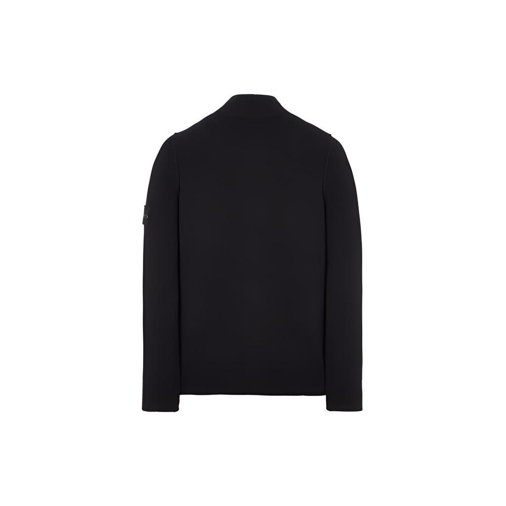 STONE ISLAND High Neck Logo Patch Ribbed Cardigan 7915547A3-A0020