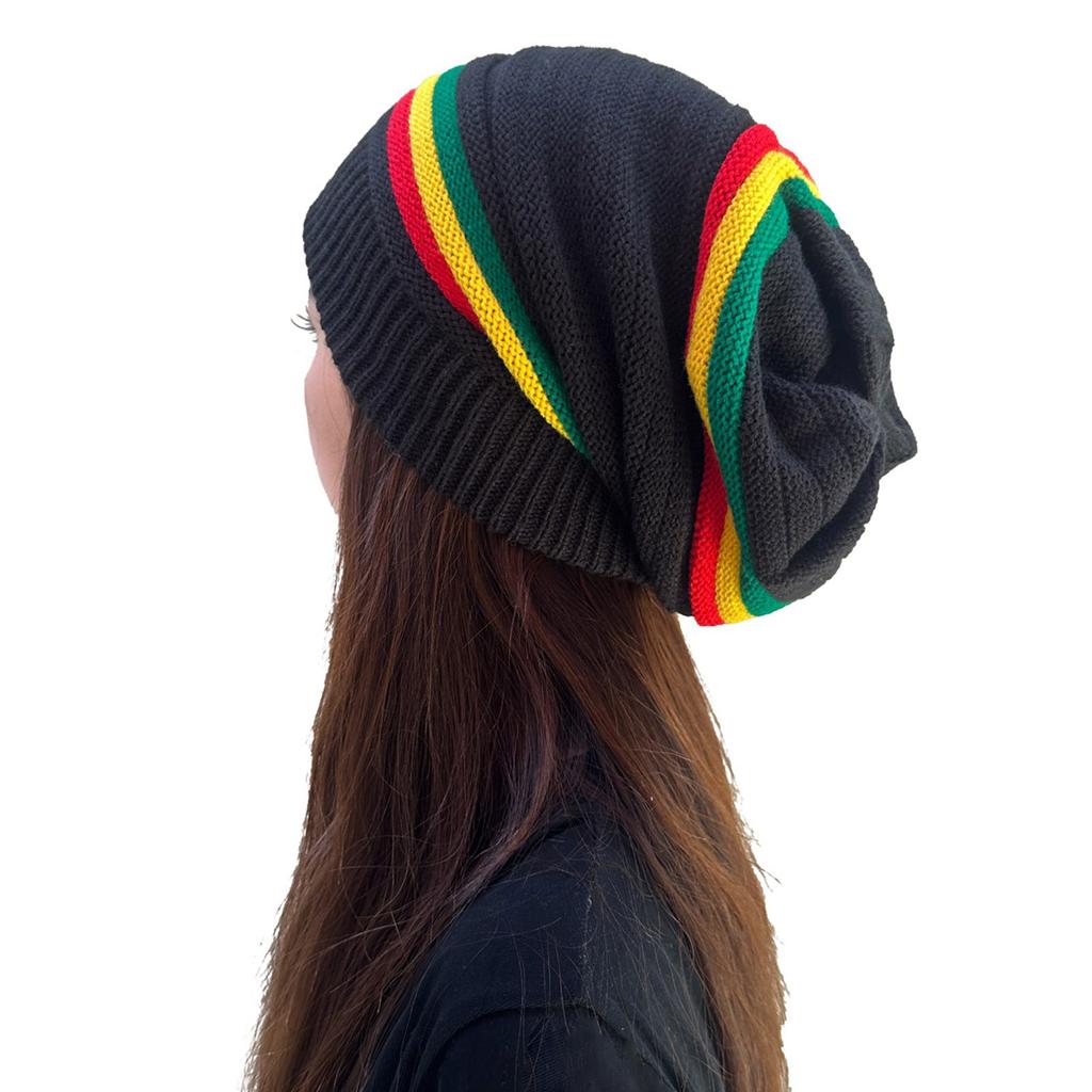 Stripe Colorful Decoration Hat Hiphop Unisex Knitted Hat Comfortable Warmth Hat for Fashionable Winter Wear