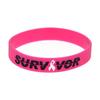 Pink Ribbon Cancer Survivor Silicone Bracelet - Inspirational Charity Wristband