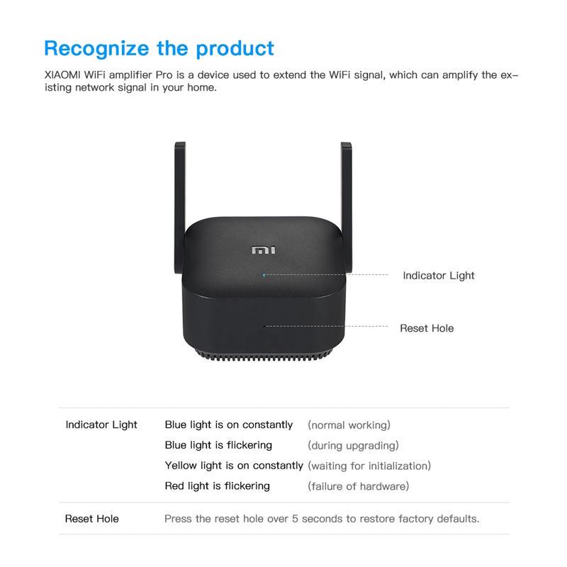 Оригинальный Xiaomi Wi-Fi маршрутизатор, усилитель Pro маршрутизатор 300 м, расширитель беспроводной сети, усиление сигнала, 2 антенны, домашний офис