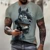 Funny 3D Animal Print T Shirt For Men Street Trend Hip Hop Clothing Casual O-neck Short Sleeve T-Shirt Fashion Loose Summer Tops