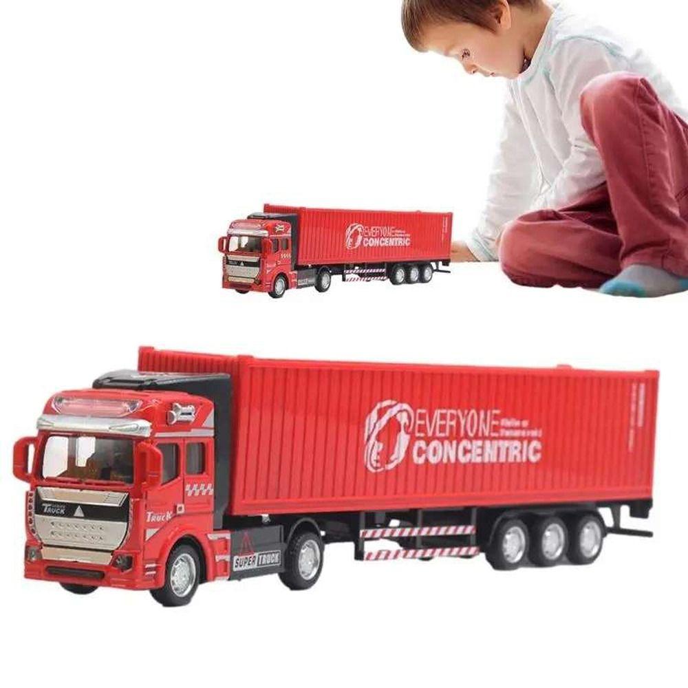 Zinc Zinc Alloy Container Transport Truck Toy Model Vehicle Toy Large Truck Toy 1:48 Kids Toys Birthday Gift