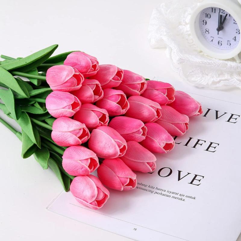 Realistic Touch Artificial Tulip Flowers for Scrapbooking Vase Home Decor Wedding Garden Arch Garland Mother's Day Bouquet DIY