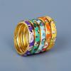 New Boho Contrast Enamel Ring Colorful Rings Literary Niche Personality