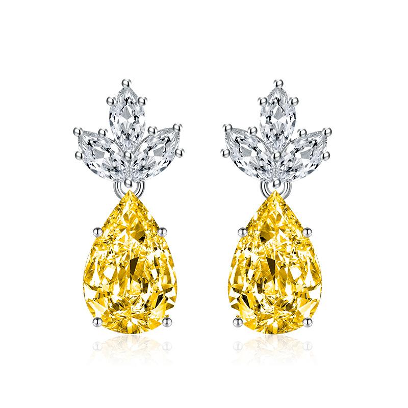 BELLA BOX Роскошные женские серьги-гвоздики в форме капли с цветком, подарок на свадьбу, помолвку и вечеринку