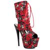 Platform Ankle Boots for Women 2025 Summer Peep Toe Flower Short Dance Boot Lace-up High Heel Party Fetish Shoe Lady Big Size 45