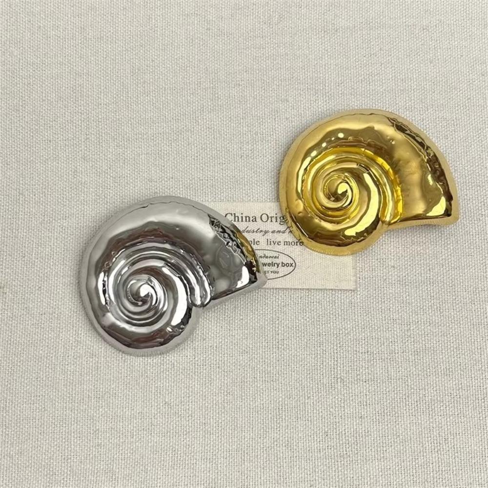 Korean Korean Style Brooches Shell Design Snail-shell Brooches Stainless Steel Brooches Women Men
