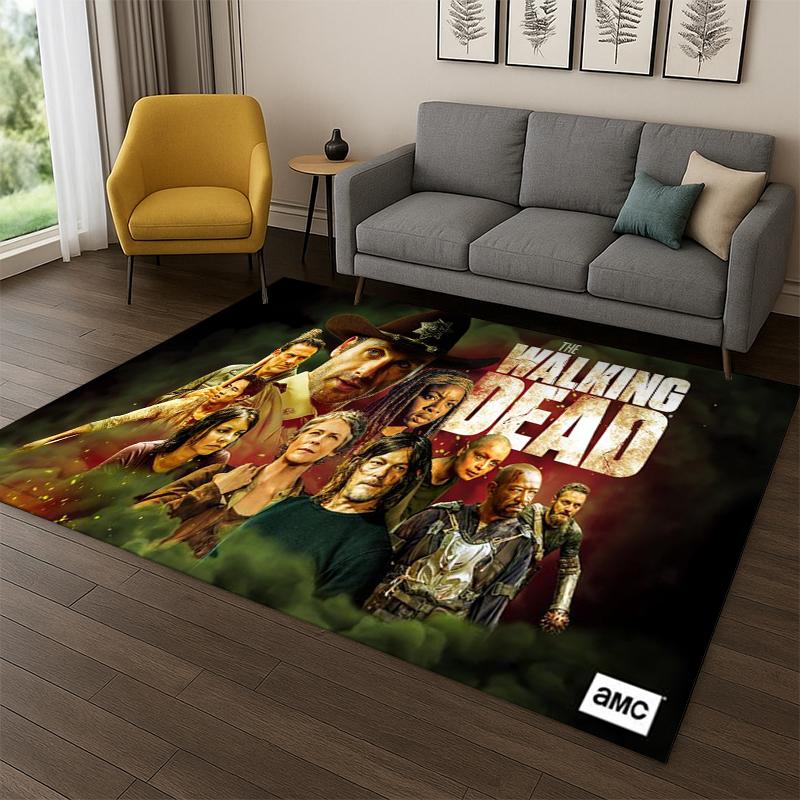 Классический ковер The Walking Dead Рик и Дэрил, ковер в стиле хоррор для ТВ, для спальни, гостиной, дивана, прихожей, домашний декор, детский коврик, нескользящий