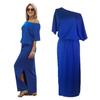 Women Summer Solid Irregular Side Split Pocket Loose Long Maxi Dress