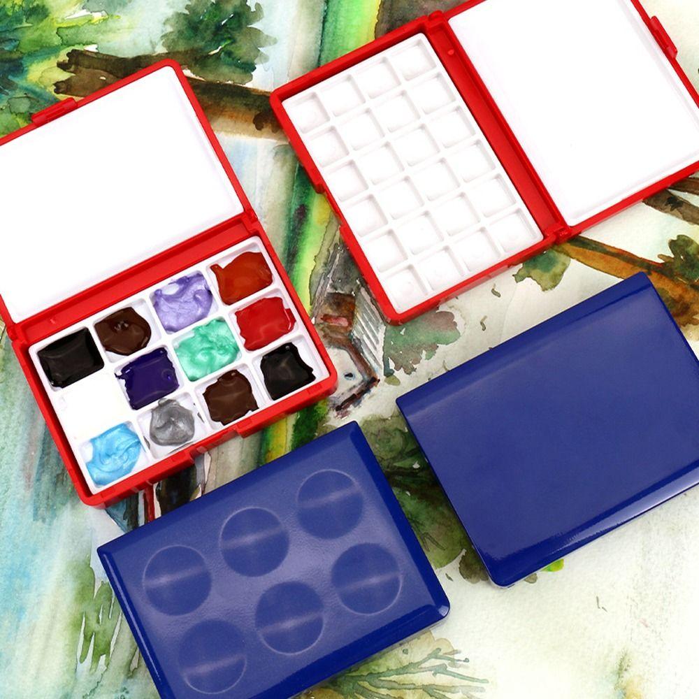 Portable Painting Pigment Box Empty Watercolor Painting Palette Mini Watercolor Box Artist Use