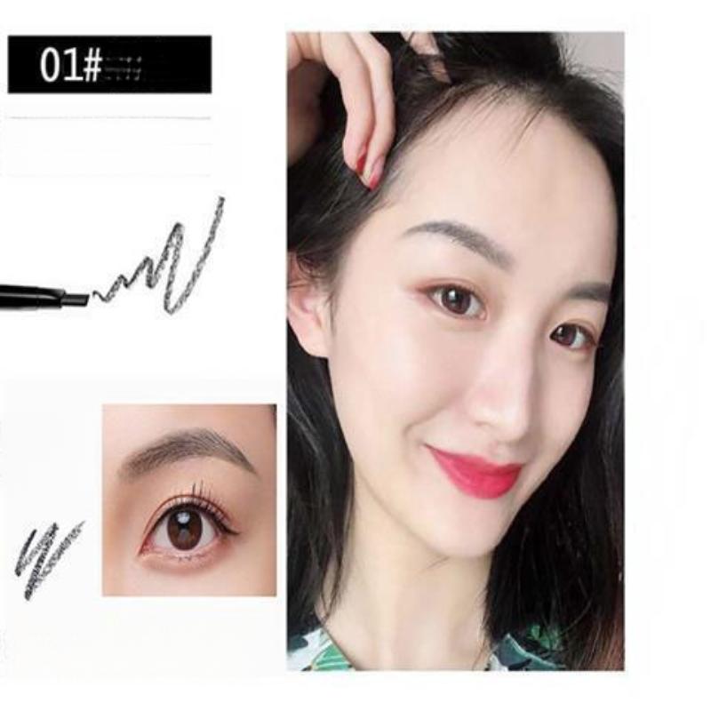 Треугольный карандаш для бровей с двойной головкой, автоматическое вращение, натуральный трехмерный водонепроницаемый и устойчивый к поту стойкий макияж, студенческий женский макияж