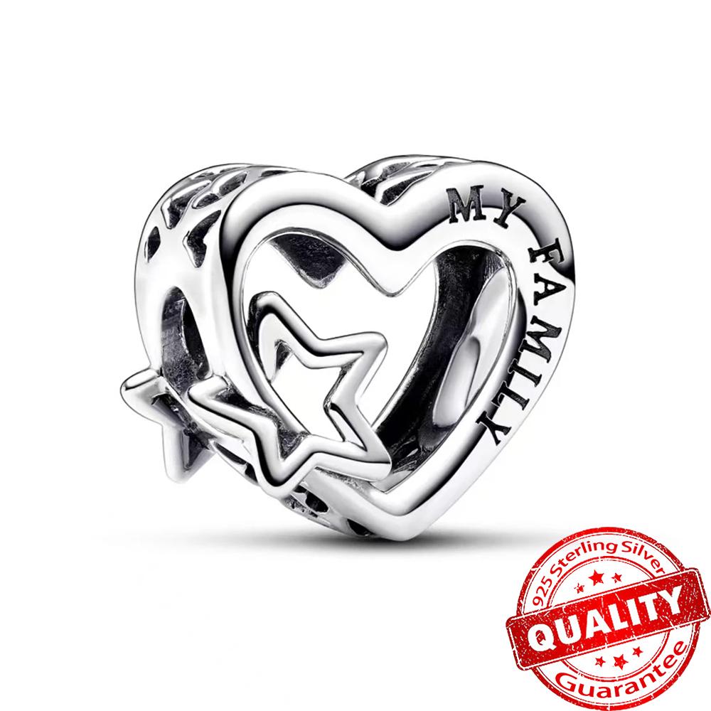 Настоящее S925 стерлингового серебра Бесконечность Двойное Сердце Любовь Разделение Шарм Fit Браслет Для Женщин Оригинальное Ожерелье Подвеска Ювелирные Изделия