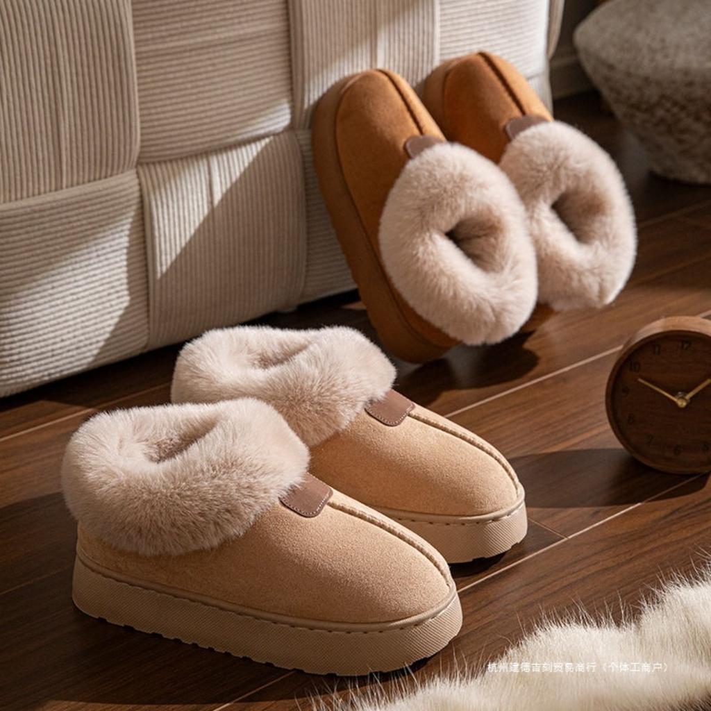 Хлопковая обувь, Женская осенне-зимняя хлопковая обувь, Высокие теплые хлопковые ботинки, Плюшевая хлопковая обувь, Хлопковая обувь для пар, Уличная хлопковая обувь