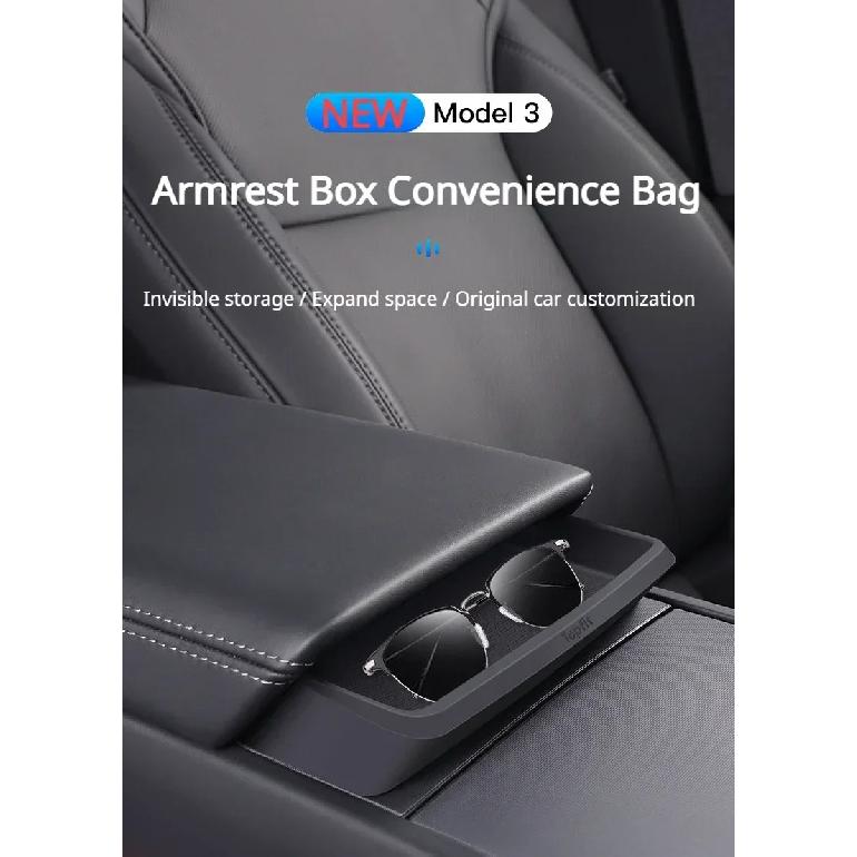 Sunglasses Storage Case for Tesla Model Y LAUNCH/Juniper/Model 3+ Highland 2025 Central Control Glasses Pocket Car Armrest Box