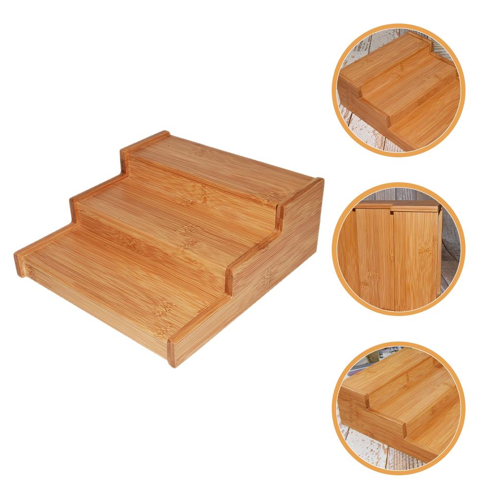 Специи Бамбуковая стойка Подставка Дисплей Органайзер для кухонного шкафа Банки с этикетками Настольная полка