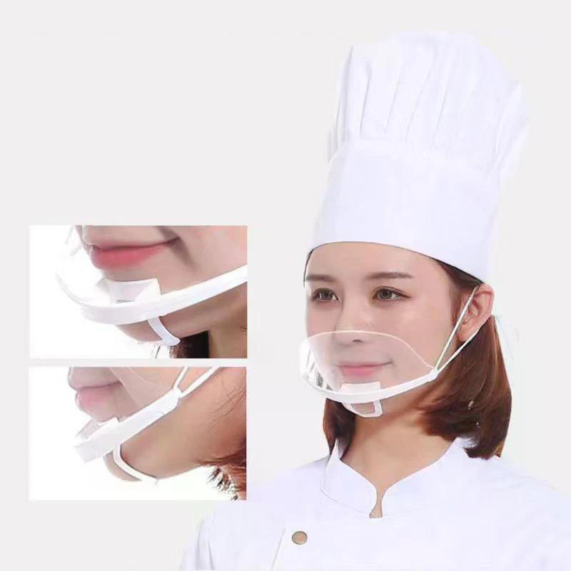 20pcs Mask Plastic Reusable Clear Catering Hotel Beauty Chef Waiter Protective Visible Splash Proof