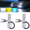Pair 80W H3 Car Headlight 3570 2SMD LED Bulb Head Lamp 4000LM LED Chips Fog Bulb 6000K White Blue Yellow DC12V 24V