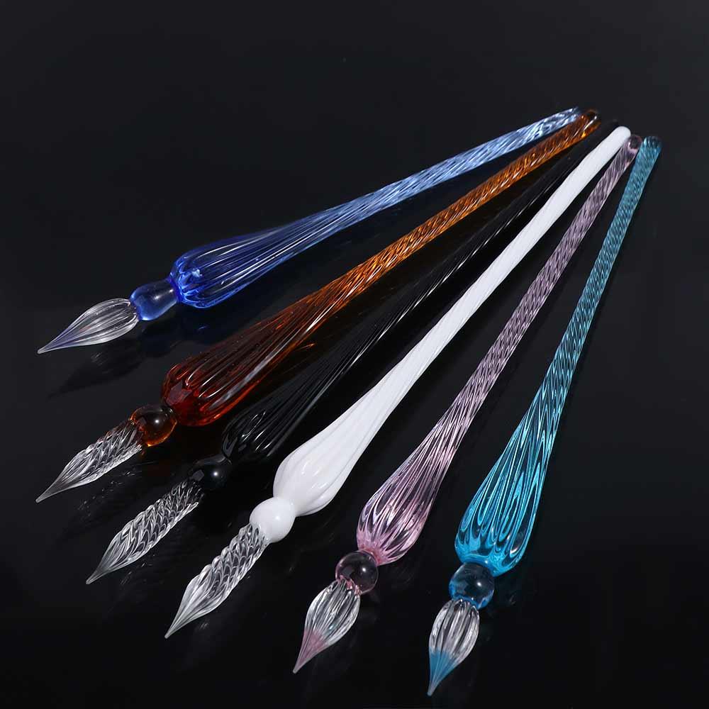 Живопись Каллиграфия Винтажная тушь для заполнения Подпись Хрустальная ручка для погружения Стеклянная ручка для погружения Перьевые ручки