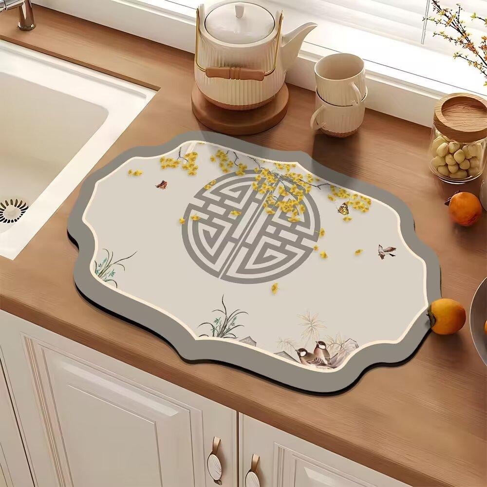 Коврик для слива кухонной столешницы, высокий уровень впитываемости, мытье посуды, тарелок, палочек для еды, крана для раковины, барного стола
