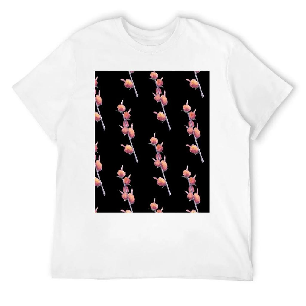 Canna Lily Seed Pod Watercolor Painting With Black Background T-Shirt Sweat Street Wear Man Clothes Men'S T-Shirts