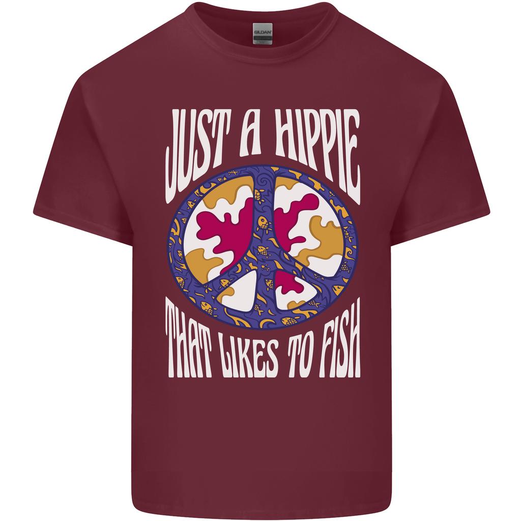 Just a Hippy That Likes to Fish Fishing FisherUnisex Unisexs Light Cotton TShirt