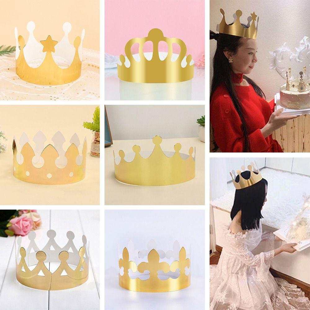 Kids Aldult Celebration Wedding Decor Birthday Hat King Crowns Paper Crown Cap Prince Princess Hats