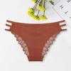 Women Panties Low Waist Elastic Lace Trim Hollow Strap Good Breathability Underpants