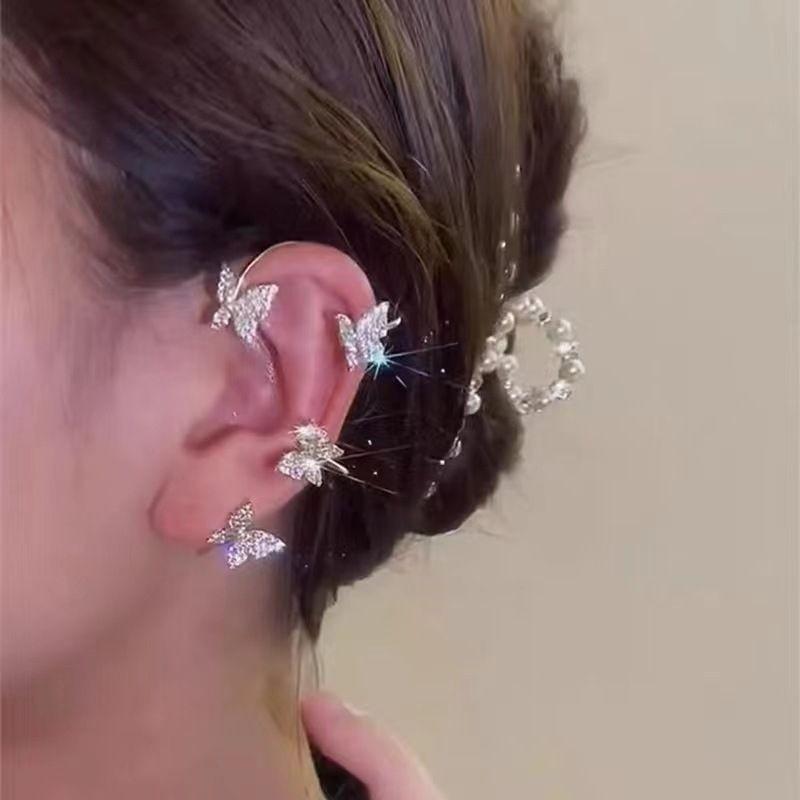 Женские серьги-бабочки Модные серьги-гвоздики, клипсы, серьги для хряща, без прокола