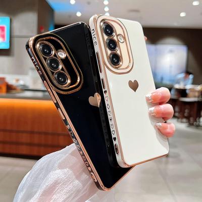Для Samsung Galaxy A54 A34 A14 A13 5G Роскошный гальванический милый чехол для телефона с рисунком сердца любви Полная защита камеры Мягкий силиконовый противоударный чехол